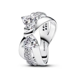 Pandora Bague Nœud Et Anneaux Entrecroisés Scintillants Argent | Femme Bague