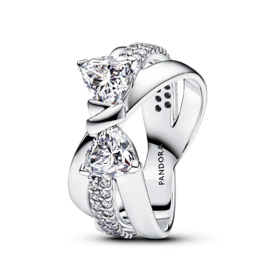 Pandora Bague Nœud Et Anneaux Entrecroisés Scintillants Argent | Femme Bague