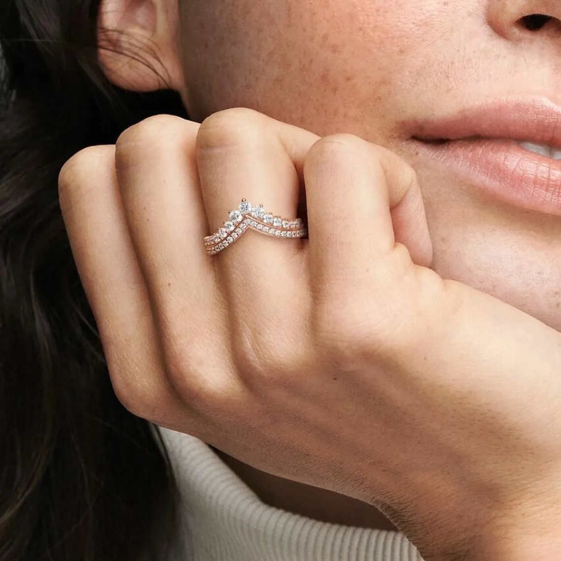 Pandora Bague 187736CZ - Voeu Princesse Rose Femme | Femme Bague