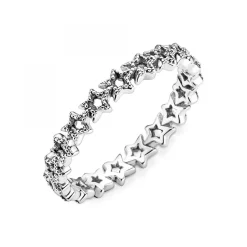 Pandora Bague Moments Couronne d'Étoiles noires Asymétriques | Femme Bague