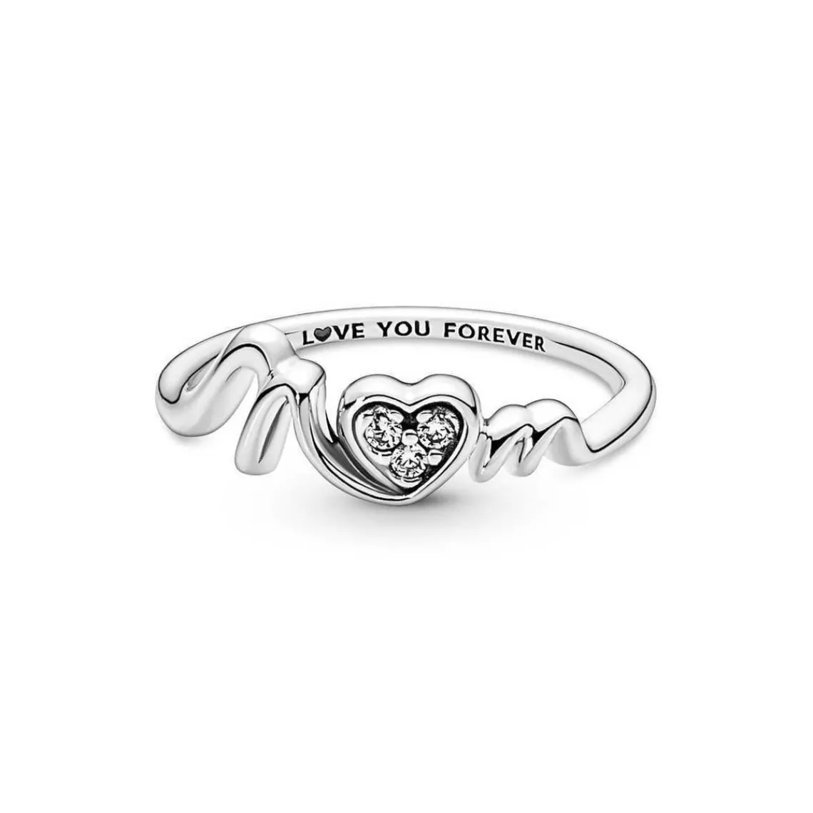 Pandora Bague Moments - Cœur Pavé Mom | Femme Bague