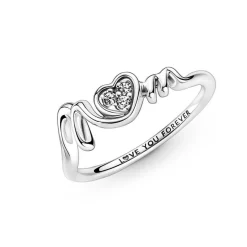 Pandora Bague Moments - Cœur Pavé Mom | Femme Bague