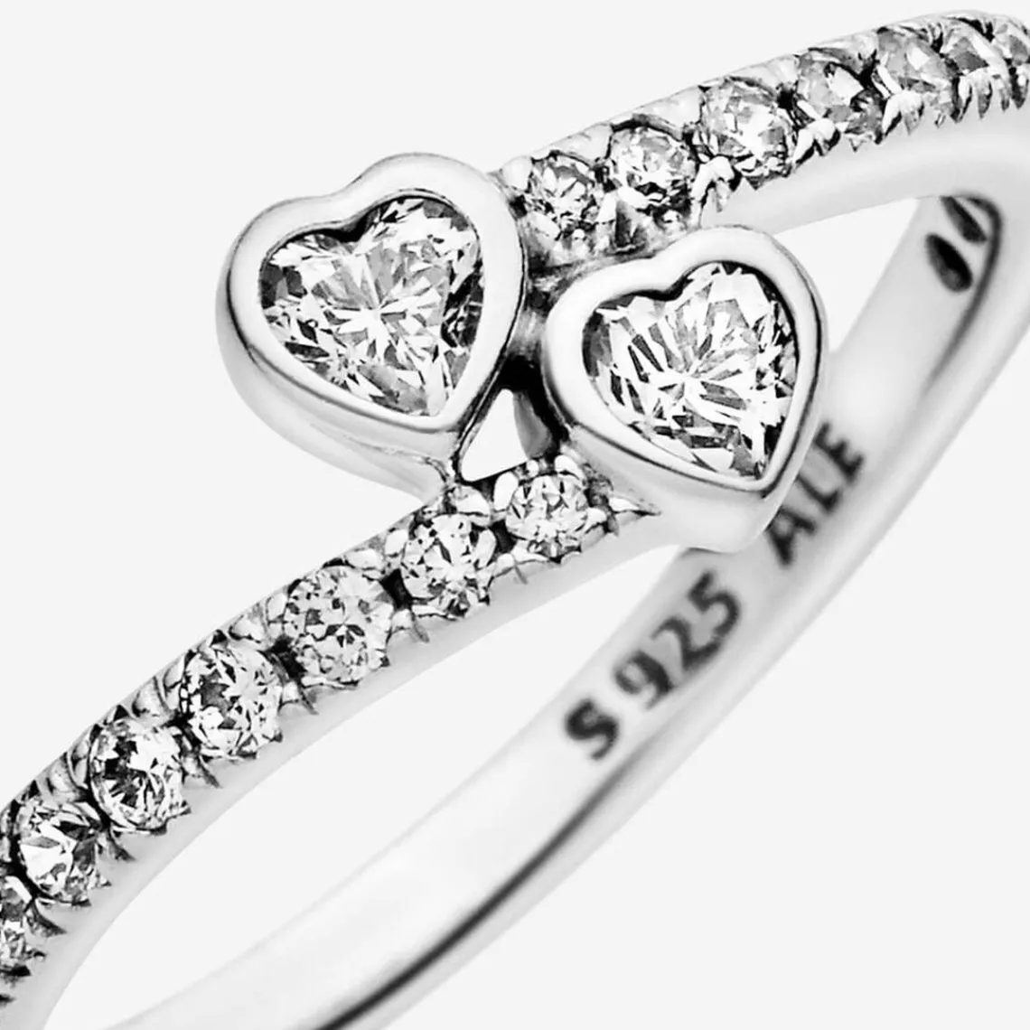 Pandora Bague Moments deux cœurs scintillants | Femme Bague