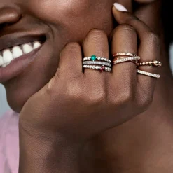 Pandora Bague Signature Scintillement & Cœurs | Femme Bague