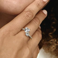Pandora Bague Timeless - Double Cœur Scintillant | Femme Bague