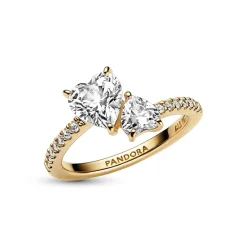 Pandora Bague Timeless - Double Cœur Scintillant | Femme Bague