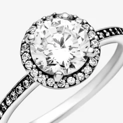 Pandora Bague Timeless Halo Scintillant Rond | Femme Bague