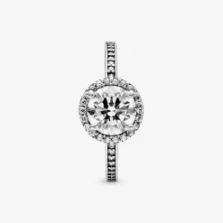 Pandora Bague Timeless Halo Scintillant Rond | Femme Bague