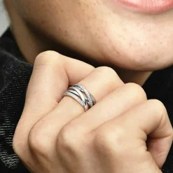 Pandora Bague Timeless lignes brillantes et scintillantes | Femme Bague