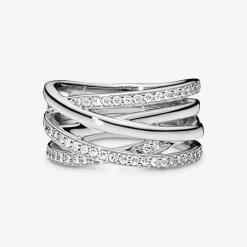 Pandora Bague Timeless lignes brillantes et scintillantes | Femme Bague