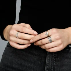 Pandora Bague Timeless lignes brillantes et scintillantes | Femme Bague