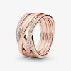 Pandora Bague Timeless Scintillante & Lignes Polies | Femme Bague