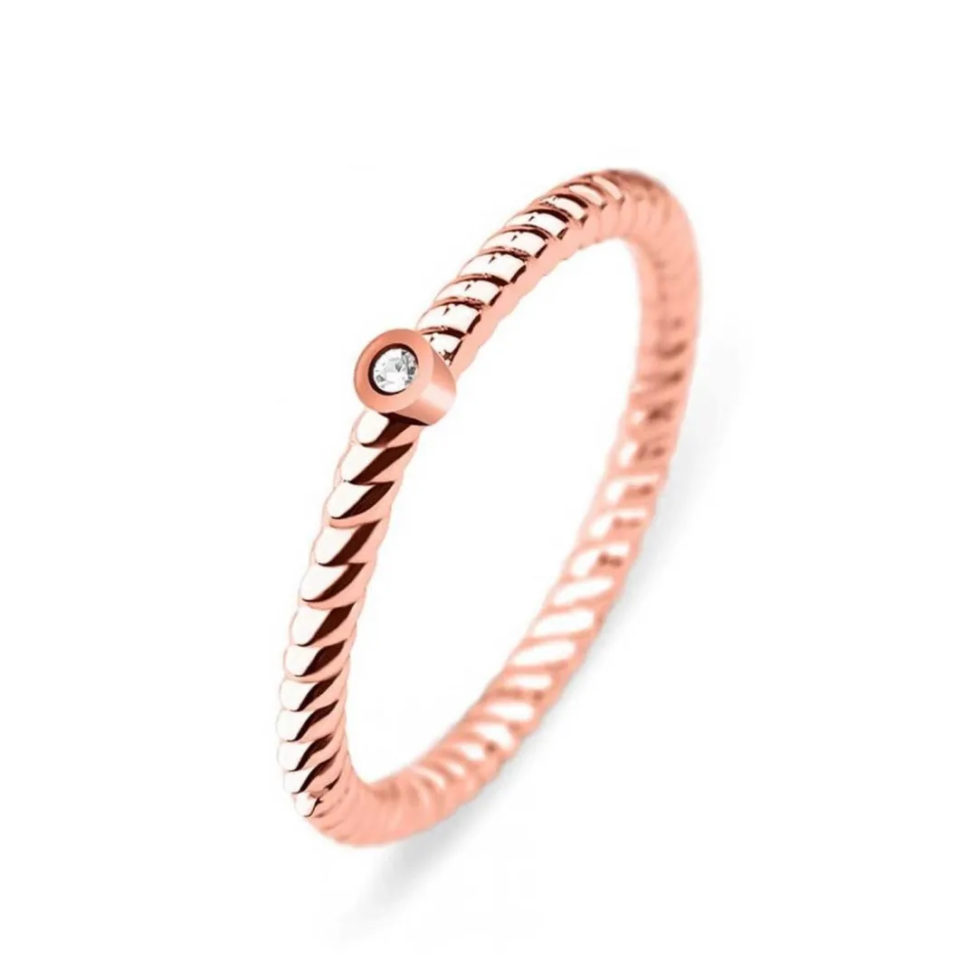 Paul Hewitt Bijoux Bague Paul Hewitt PH-FR-STRO-R - Bague Rose Dorée Acier Femme | Femme Bague