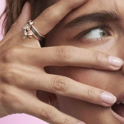 Pandora Bague Pavée ronde argent ME | Femme Bague