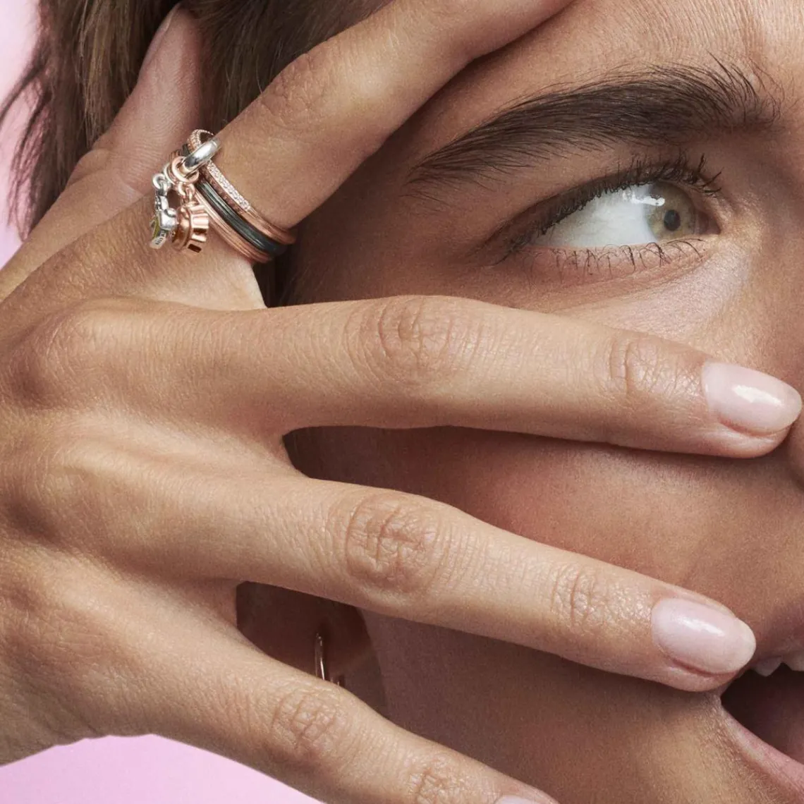 Pandora Bague Pavée ronde argent ME | Femme Bague