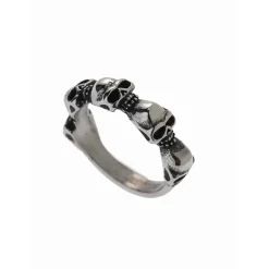 Redskins Bague Bijoux 285517 - Homme en Acier - Têtes de Mort | Homme Bague
