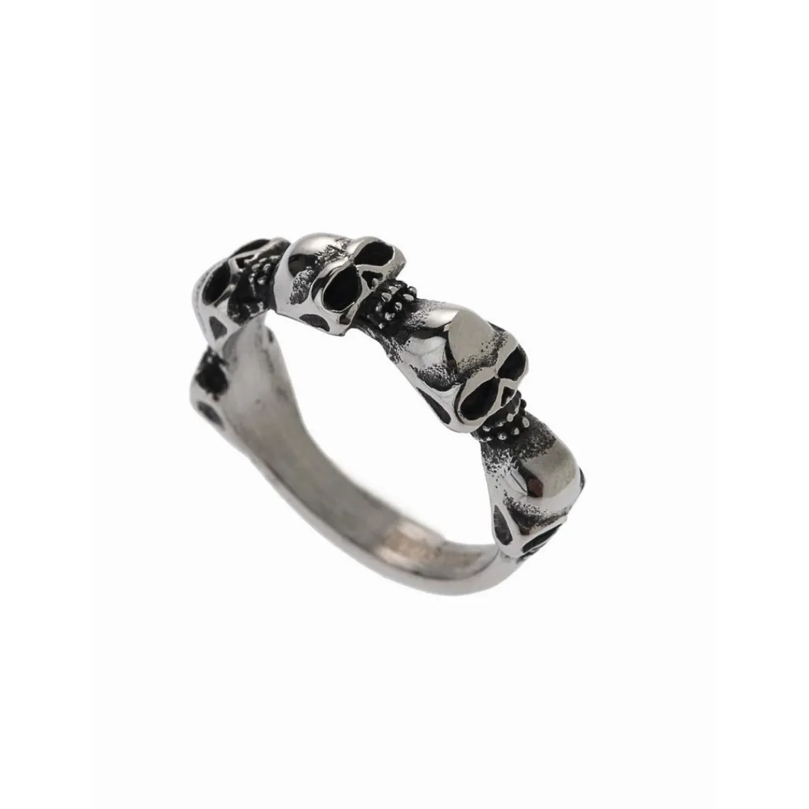 Redskins Bague Bijoux 285517 - Homme en Acier - Têtes de Mort | Homme Bague