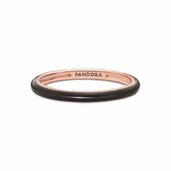 Pandora Bague Résine Façon Émail Noire ME | Femme Bague