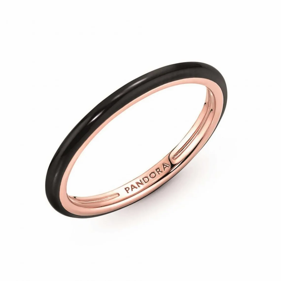 Pandora Bague Résine Façon Émail Noire ME | Femme Bague