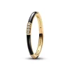 Pandora Bague Résine Façon Émail Noire & Pierres | Femme Bague