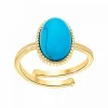 Angèle M Bijoux Bagues Femme Angèle M B2457-TURQUOISE - Métal Doré | Femme Bague