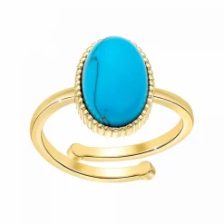 Angèle M Bijoux Bagues Femme Angèle M B2457-TURQUOISE - Métal Doré | Femme Bague
