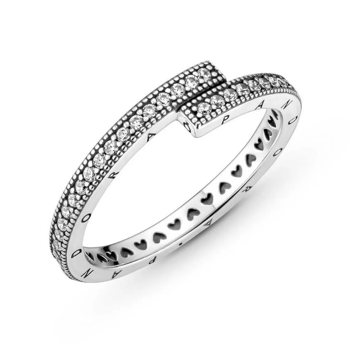 Pandora Bagues Femme Bague Chevauchement Scintillant Signature - 199491C01 Argent | Femme Bague