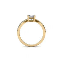 MYC-Paris Bague Simple Square DR0347-G - Doré Et Cristal | Femme Bague