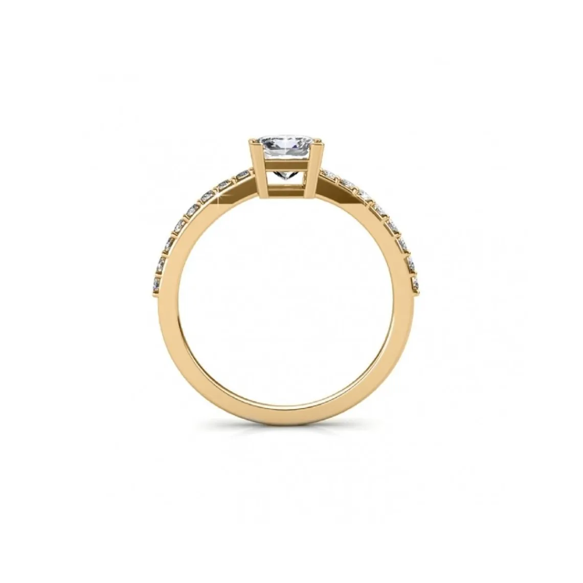 MYC-Paris Bague Simple Square DR0347-G - Doré Et Cristal | Femme Bague