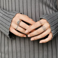 Pandora Bague Solitaire Couronne Rose Signature | Femme Bague