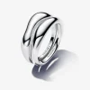 Pandora Bagues Superposables de Forme Organique Argent | Femme Bague