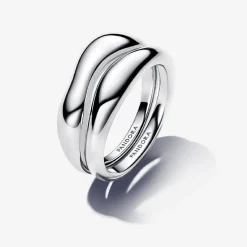 Pandora Bagues Superposables de Forme Organique Argent | Femme Bague