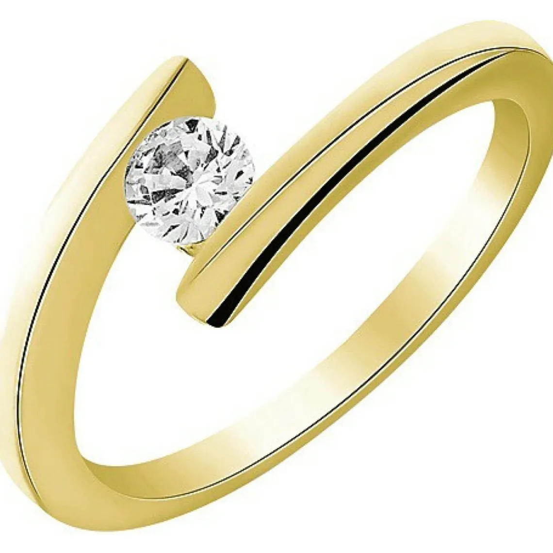 Stella Prestige Bague DPSSOL1715J9 - Bague Solitaire Or Jaune Femme | Femme Bague