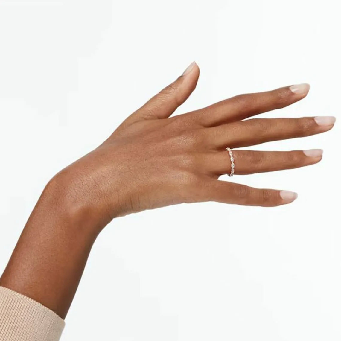 Swarovski Bijoux Bague VITTORE:RING MARQUISE CZWH/ROS - Bague Cristaux Swarovski doré rose Femme | Femme Bague