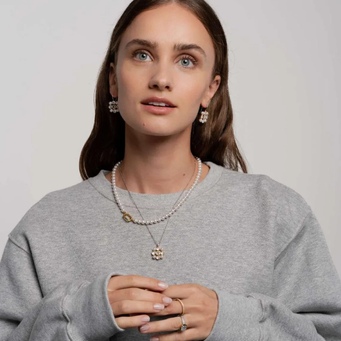 Ti Sento Bague - 12331MW Argent Doré Et Doublé Nacre Carré Et Pavage | Femme Bague