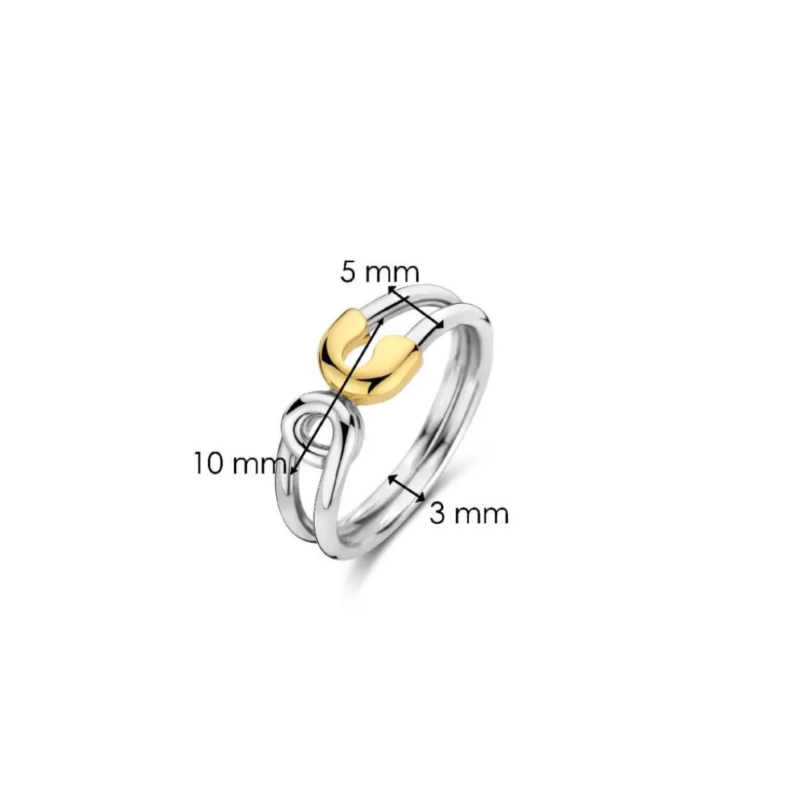 Ti Sento Bague - 12333SY Argent Rhodié Forme Épingle Bicolore | Femme Bague
