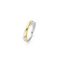Ti Sento Bague 1953SY - Bague Argent 2 Anneaux Entrelacés Bi Colore Doré | Femme Bague