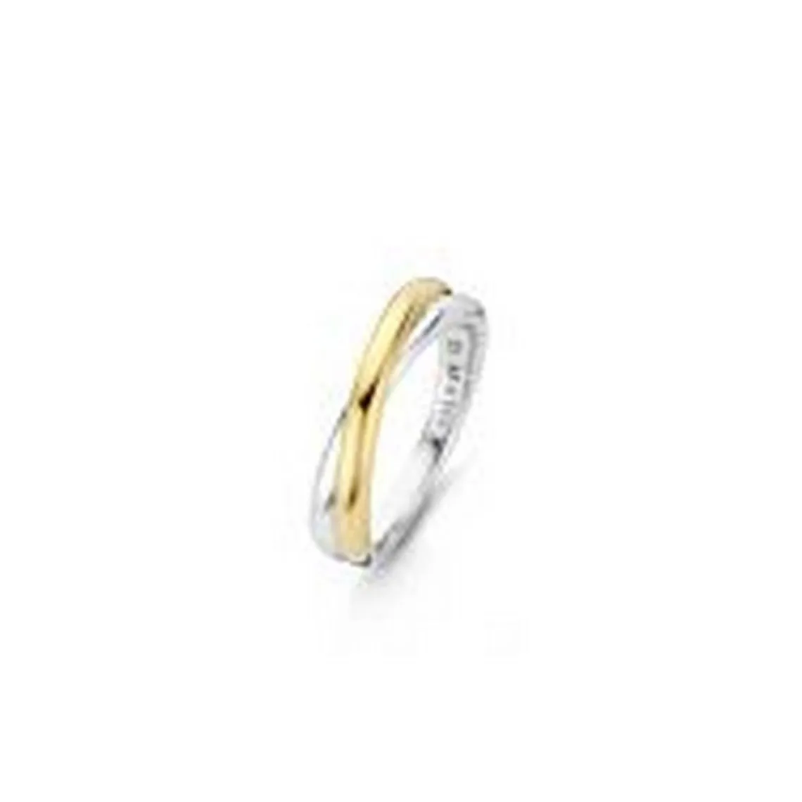 Ti Sento Bague 1953SY - Bague Argent 2 Anneaux Entrelacés Bi Colore Doré | Femme Bague