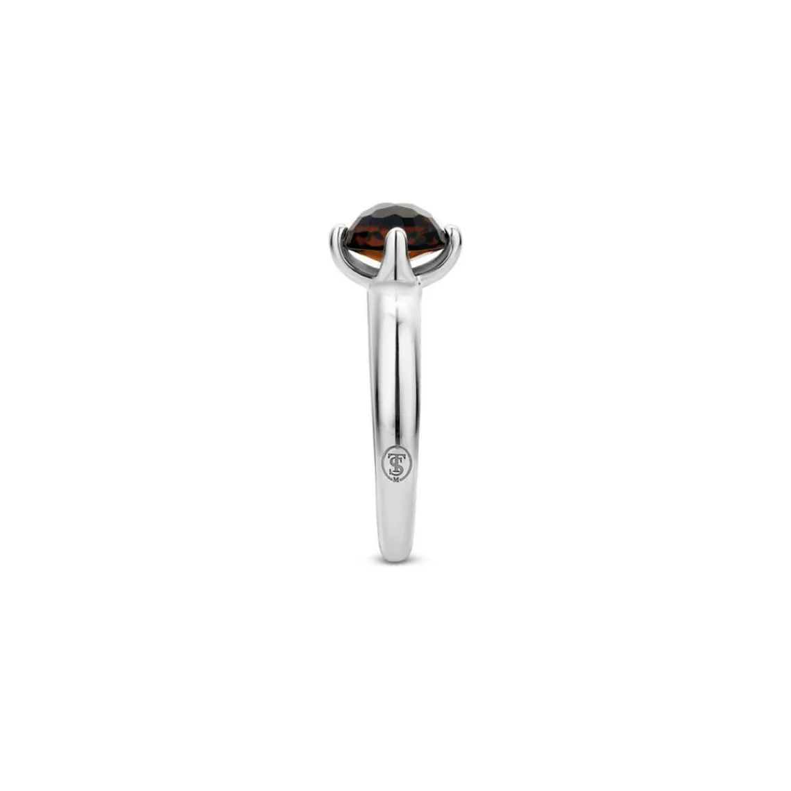 Ti Sento Bague 12179TB - argent pierre synth. Marron translucide serti griffes Femme | Femme Bague