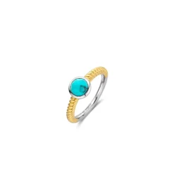 Ti Sento Bague - 12332TQ Argent Doré Et Pierre Synthétique Turquoise | Femme Bague