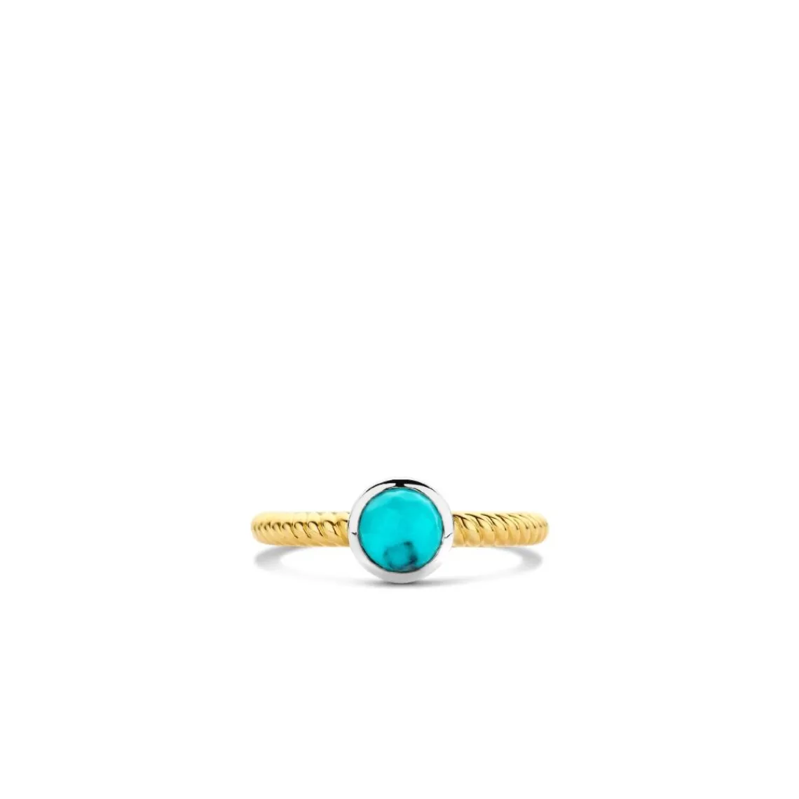 Ti Sento Bague - 12332TQ Argent Doré Et Pierre Synthétique Turquoise | Femme Bague