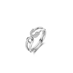 Ti Sento Bague - 12333ZI Argent Rhodié Forme Épingle Pavée | Femme Bague
