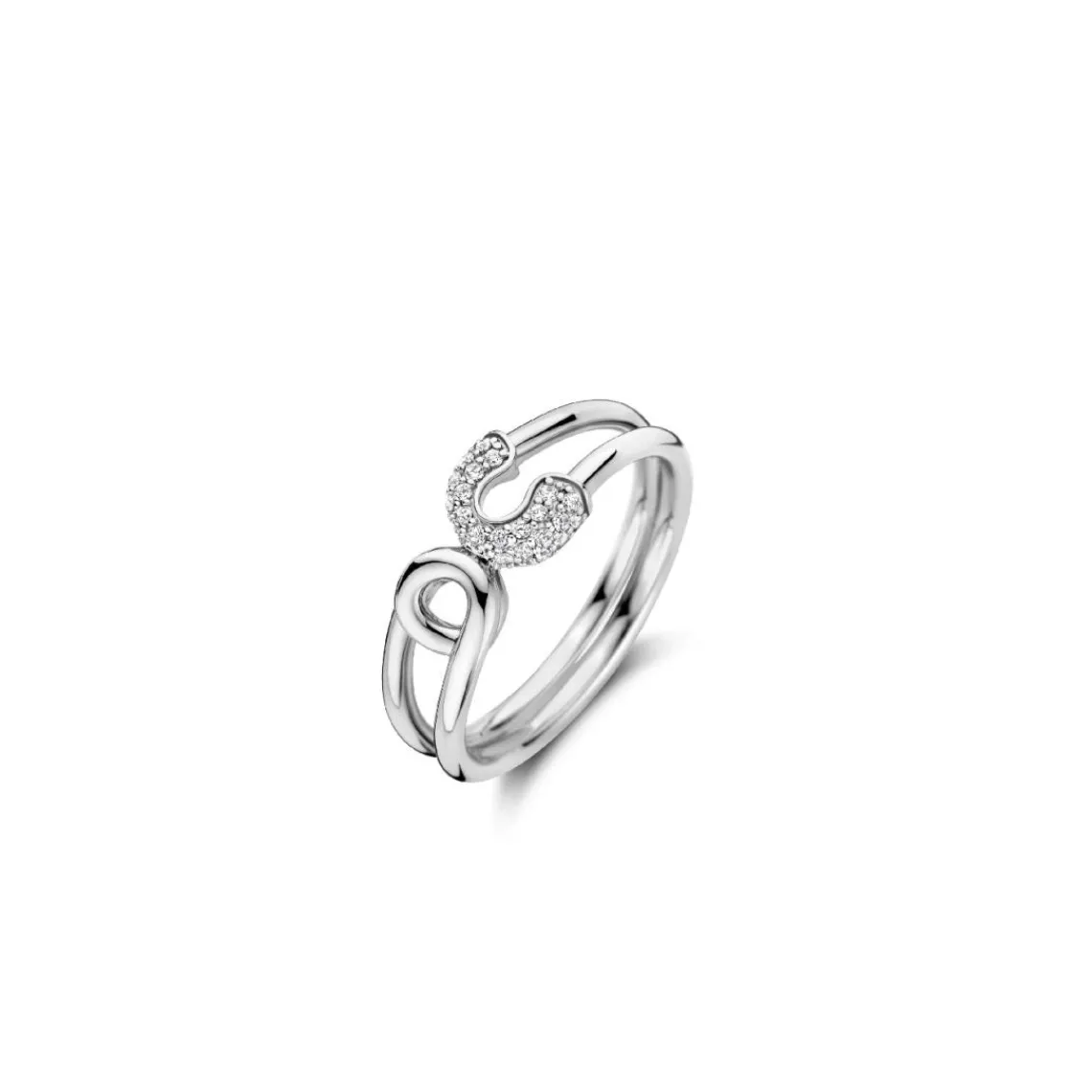 Ti Sento Bague - 12333ZI Argent Rhodié Forme Épingle Pavée | Femme Bague