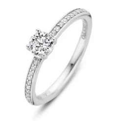Ti Sento Bague 12109ZI - Bague Argent Serti Griffé Zirconium Femme | Femme Bague