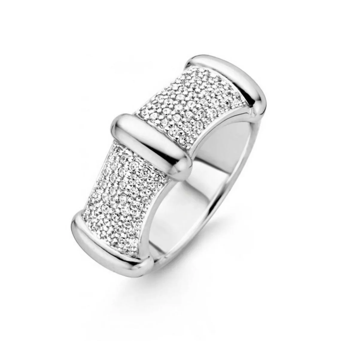 Ti Sento Bague 12045ZI - Bague Flanc Cristaux Femme | Femme Bague