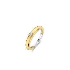Ti Sento Bague - 12329ZY Argent Doré Et Oxyde De Zirconium Carré PM | Femme Bague