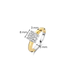 Ti Sento Bague - 1464ZY Argent Doré Et Oxyde De Zirconium GM | Femme Bague