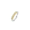 Ti Sento Bague - 12327ZY Argent Doré Et Oxydes De Zirconium Carrés Serti Rail | Femme Bague