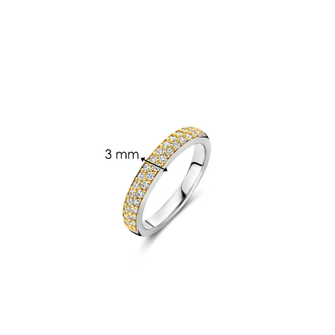 Ti Sento Bague - 1414ZY Argent Doré Pavée | Femme Bague