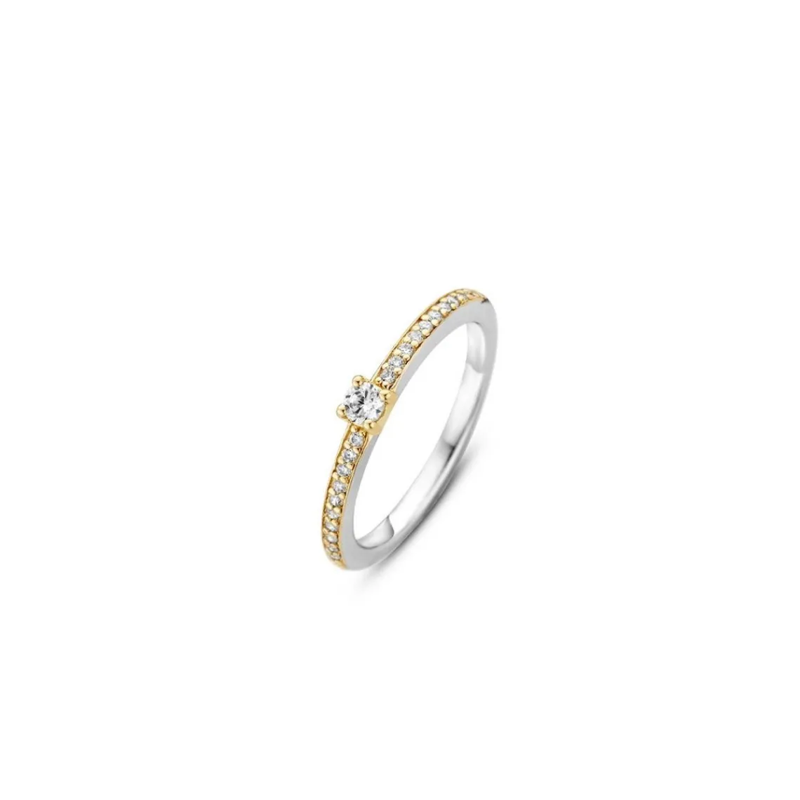 Ti Sento Bague 1869ZY - Bague Acier Argentée Dorée Femme | Femme Bague
